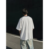 Summer Short Sleeved T-shirt Men Oversized Fashion V-neck T Shirt Men Streetwear Korean Loose Pullover T Shirt Mens Top M-3XL