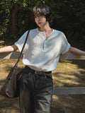 Korean Simple Elegant Short-sleeved T-shirt Men's Summer Loose Casual Half-sleeved T-shirt High-end Commuting Outfit Chic Tees