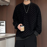 Spring Hoodie Men Fashion Casual Black Plaid Sweatshirt Men Streetwear Hip-hop Loose Pullover Hoodie Mens Hoody Plus Size 4XL