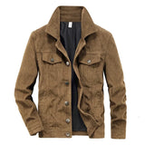 Winter Bomber Jackets Men's Streetwear Motorcycle Corduroy Coats Men's Windbreaker Multi-pocket Cotton Cargo Parkas