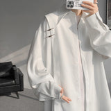 Spring Summer High Quality Solid Long Sleeve Shirts Man Casual Oversize Blouse Male Fashion Simple Clothing Plus Size 5XL-M