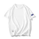 Men's Cotton T-shirts White Mens Oversized T Shirt Fashion Tag Print Summer Casual Wear Tee Shirts for Men 5XL Male Clothes