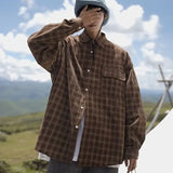 Plaid Shirts Men Autumn Handsome Casual Youthful Popular Long Sleeve All-match High Street Korean Style Hipster Males Clothing