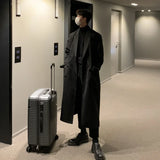 Men's Long Woolen Jacket To The Knee Winter Thickened Herringbone New Style Autumn/winter High Tall Coat