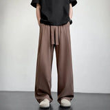 Men's Casual Straight Long Loose Pants Stretch Elastic Waist Jogger Korean Classic Blue Black Gray Male Brand Trousers Plus Size