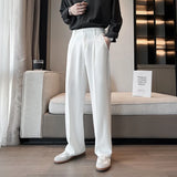 Black White Suit Pants Men Slim Social Mens Dress Pants Korean Casual Straight Pants Mens Office Formal Trousers Plus Size 5XL