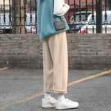 Winter Thick Woolen Pants Men Warm Fashion Casual Straight Pants Men Korean Loose Wide Leg Pants Mens Thicken Suit Trousers
