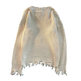 Raw Edge Sweaters Men Autumn Knitted Hong Kong Style Slouchy Temperament Daily Simple Classic Pullovers Versatile High Street