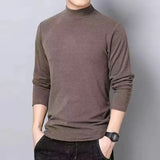 M-5XL Long Sleeve T-shirts Men Solid All-match Fashion Classic Leisure Cozy Slim Simple O-neck Middle Aged Autumn Stylish Chic