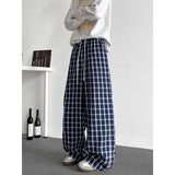 Summer Casual Pants Men Oversized Retro Plaid Pants Men Streetwear Hip-hop Loose Wide Leg Pants Mens Trousers Large Size 5XL