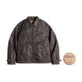 Maden New Men's Retro IV Oiled Wax Jacket with Lapel and Zipper Short Canvas Outerwear for Autumn Classic Style Slim Fit Jacket