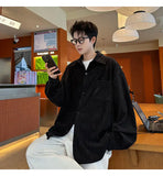 2025 Autumn Winter New Mens Long Sleeve Casual Corduroy Shirt Square Collar Loose Fit Classic Fashion Trendy Outdoor Comfort