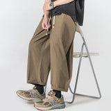 Summer Casual Pants Men Oversized Wide Leg Pants Men Japanese Streetwear Hip-hop Loose Cotton Straight Pants Mens Trousers M-3XL