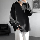 White Long Sleeved Shirt Men Oversized Society Mens Black Dress Shirt Korean Loose Casual Shirt Mens Formal Pullover Shirts