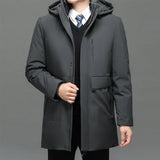 Winter Thick Windproof Big Hood Collar Warm Parka Business Men Waterproof New -40 Degrees Top Men Quality White Duck Down Jacket