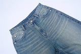 American Retro Jeans Men's Oversize Baggy Wide Legs Classic Wash Cotton Denim Pants Hip-hop Rock Streetwear Loose Trousers
