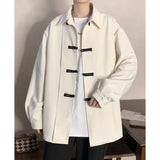 Vintage Harajuku Blouses Men Chic Buttons Oversize Streetwear Long Sleeve Shirts Coats Chinese Style Punk Tops Trend 2XL-M