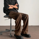 Brown Suit Pants Men Fashion Society Mens Black Dress Pants Korean Casual Straight Pants Mens Office Formal Trousers Plus Size