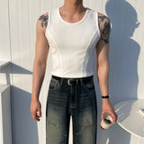 Summer New Men's Solid Color Sleeveless Stretch Vest Casual Fashion Simple Slim Trend All-match Gym Sports Men's Camisoles