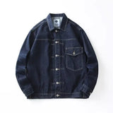 Men's Denim Jacket Button Autumn Blue Male Jean Coats Outwear Stylish Winter Oversize Trendy Large Size Cowboy Y2k Xl