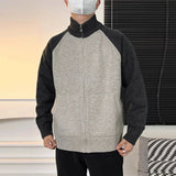 Autumn Men's Zipper Cardigan Jacket Casual Patchwork Stand Collar Long Sleeve Sweater Korean Premium Quality Knitted Outerwear