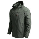Male Casual Jacket Hooded Sports Jacket Men's Outdoor Waterproof and Breathable Thin Quick Drying Jacket Outdoor Hiking Suit
