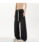 New Men's Jeans Washed Jeans Pants Unisex Drawstring Denim Pants Male Streetwear Korean Straight cylinder loose Cowboy Trousers