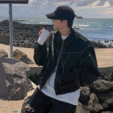 Pu Leather Jacket Trend Men Autumn New Workwear Style Short Coat High End Male Streetwear Long Sleeve Laple Cardigan 9C1117