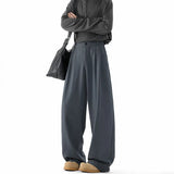 Grey Black Suit Pants Men Fashion Society Mens Dress Pants Korean Loose Casual Straight Pants Mens Office Formal Trousers M-3XL