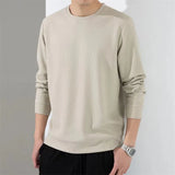 Autumn Winter Harajuku Waffle T Shirt Men Oversized Casual T-Shirts Long Sleeve Shirts Man O Neck Fashion Top Tees Male Clothes