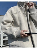 Korean Spring and Autumn High Street Men and Women Trendy Personalized Fake Two Piece Jacket Couple Loose Retro Casual Handsome