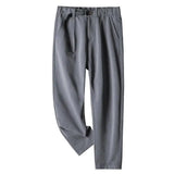White Stretch Casual Ankle Pants Silhouette Men's Elegant Suit Pants Summer Korean Straight Loose Men's Smart Casual Trousers
