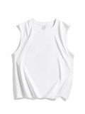 230GSM Cotton Men's Tank Tops Comfortable Muscle Fit Athletic Vest for Gym and Summer Workouts Korean Basic Sleeveless Tee Tops