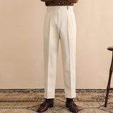 New Business Men Luxury Dropping Suit Pants Casual Solid Color Premium Dress Pants Commercial Parisian Button-down Style Trouser