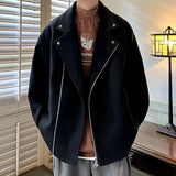 Winter Thickened Short Woolen Coat Men Warm Casual Zipper Woolen Jacket Men Korean Loose Thick Woolen Coat Mens Jackets Coat