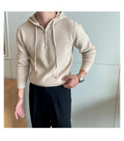 New British Leisure Men's Hooded Sweater Trendy Zip-up Preppy Style Slim-fit Long Sleeve Hoodies Casual Vintage Warmth Knitwear