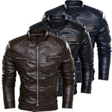 Men Fashion Leather Jacket Men Outerwear Leather Moto Jacket Trend Brand Men's New Clothing Streetwear Blazer Casual Jackets