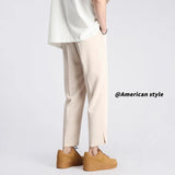 Summer Thin Suit Pants Men Slim Fit Fashion Social Mens Dress Pants Korean Casual Straight Pants Mens Office Formal Trousers