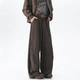 Brown Suit Pants Men Oversized Fashion Society Mens Black Dress Pants Korean Loose Wide Leg Pants Mens Office Formal Trousers
