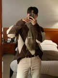 Knitted Sweaters Men Autumn Geometric Stylish Warm Leisure Korean Style Streetwear Temperament Classic Advanced Aesthetic