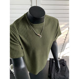 Men Slim Fit Ice Silk Cool Comfort Round Neck Plain Color Summer T Shirt Breathable Lightweight Soft Basic Undershirt Casual Tre