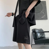 Men's Sets Summer Handsome Notched Collar Half Length Sleeve Shirts Knee  Solid Elastic Waist Shorts Korean Style Fashion