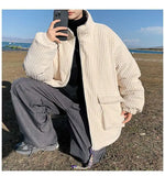 Korean style autumn and winter men and women trendy personalized corduroy jacket for couples loose retro Harajuku casual top y2k