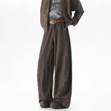 Brown Suit Pants Men Oversized Fashion Society Mens Black Dress Pants Korean Loose Wide Leg Pants Mens Office Formal Trousers