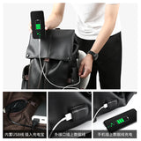  Leather Men’s Backpack For College School Style Backpack Waterproof With USB 15.6inch Large Capacity Casual Daypacks Mochila 