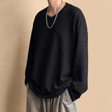 Spring New Striped Textural T-shirt For Men Long Sleeve Simple All-match Tops Korean Casual Solid Color Male Female Loose Tees