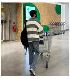 New Fashion Striped Men Polo Sweater Light Luxury Korean Popular Knitwear Premium Quality Long Sleeve Pullover Trendy Streetwear