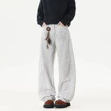 Spring Men Denim Pants Straight Droop Vintage Loose Bottom Straight Wide Leg Casual Male Trousers Korean Style baggy jeans
