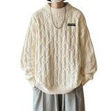 Autumn and winter high street men and women Korean style trend lazy style round neck sweater couple loose retro casual knitted