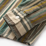 Japanese Cotton Corduroy Trendy Striped Loose Long-sleeved Shirt Shirt Men's Autumn Hong Kong Style Thin Button Cardigan Jacket